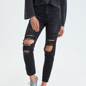 American Eagle distressed mom jeans